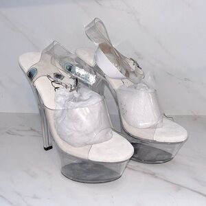 NEW Ellie clear platform 6 inch high heel sz 6